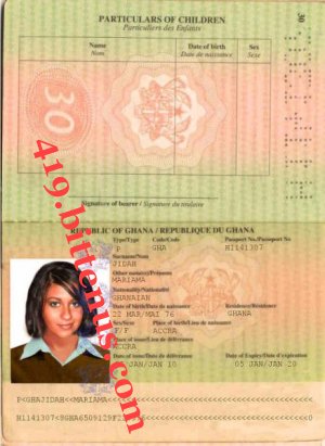 Mariama's passport